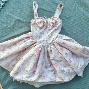 SHEIN Floral Mini Dress - Pink and White